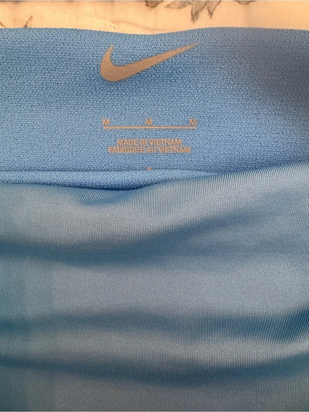 Nike Blue Tie-Dye Tankini with Solid Light Blue Bikini Bottom